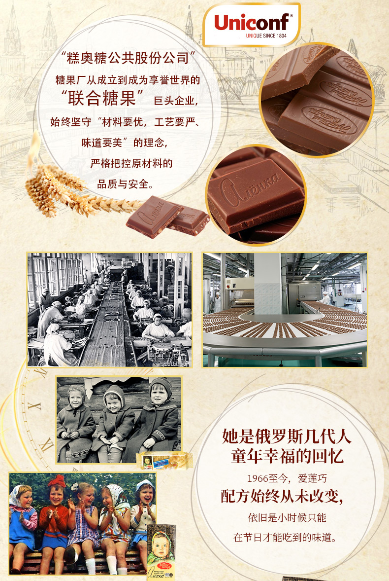 俄罗斯进口 Alenka 纯可可脂 大头娃娃巧克力 100g*5盒 图1